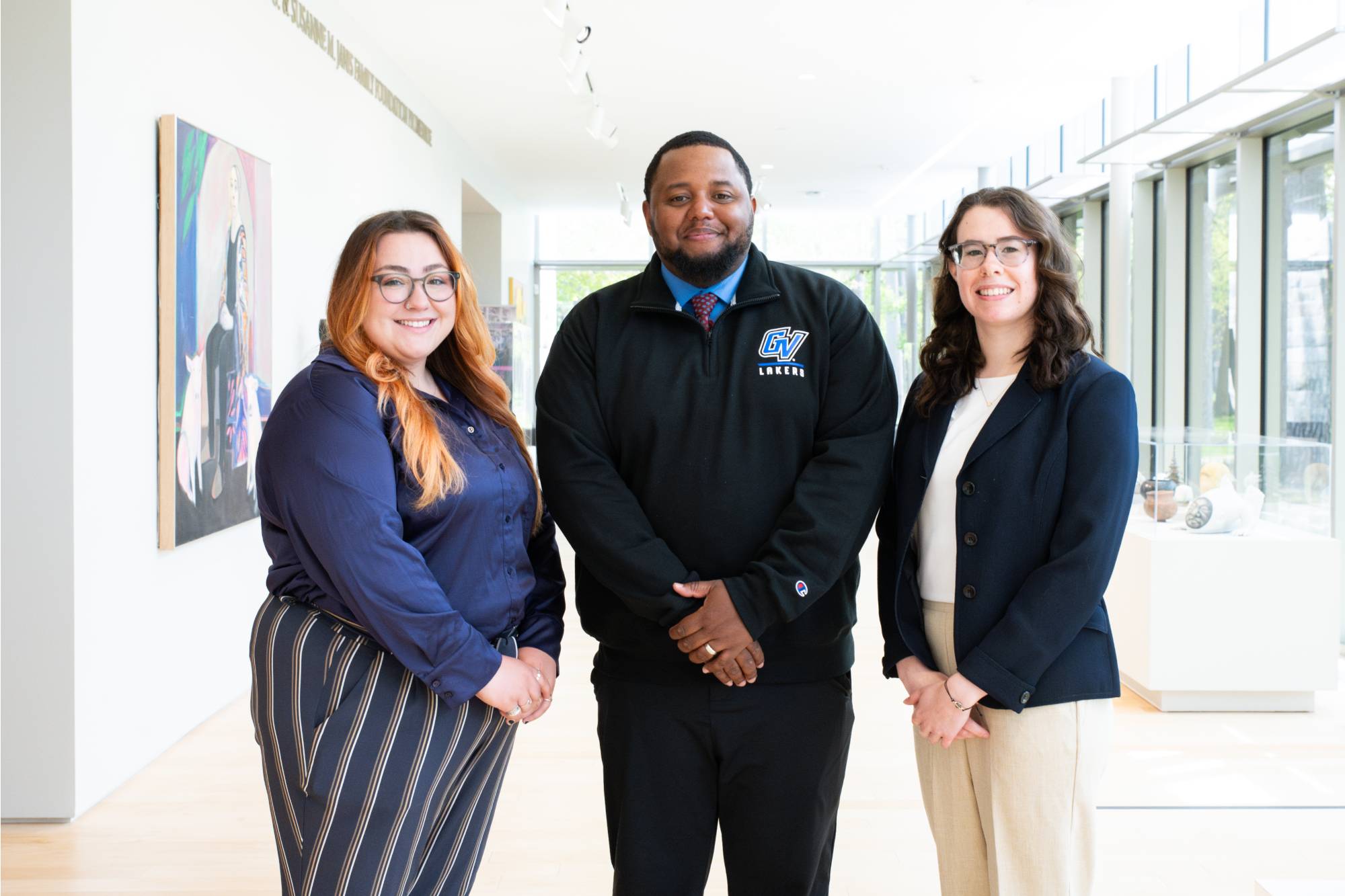 Charter Through College Team Headshot from left to right Shelby Powell, Dr. Barry Hall, and Genevieve Reside